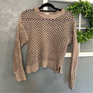 Abercrombie and fitch Women's Medium Open-Knit Sweater Tan brown
